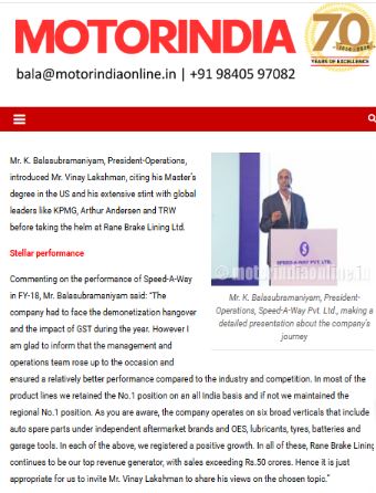 Motorindia-2018 coverage